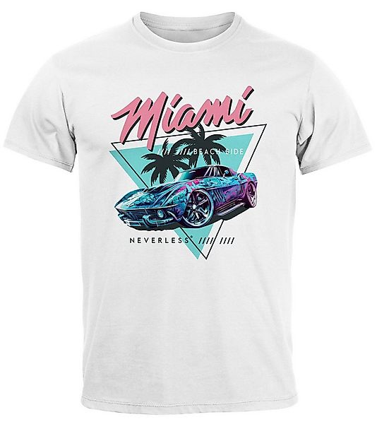 Neverless Print-Shirt Herren T-Shirt Bedruckt Miami Beach Surfing Motiv USA günstig online kaufen