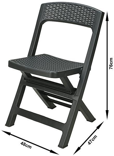 Progarden Gartenstuhl Klappstuhl Balkonstuhl Terrassenstuhl Anthrazit günstig online kaufen