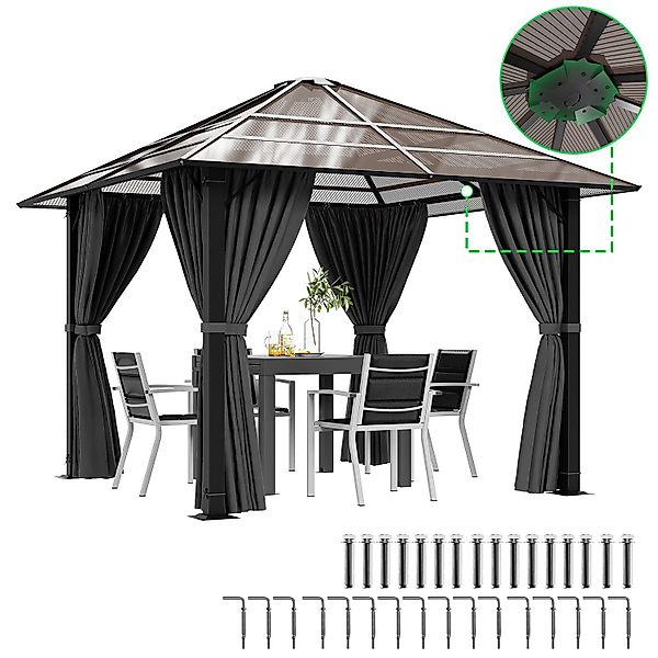 HOMALL Pavillon Gartenpavillon 3*3M/3*4M Aluminiumrahmen mit günstig online kaufen