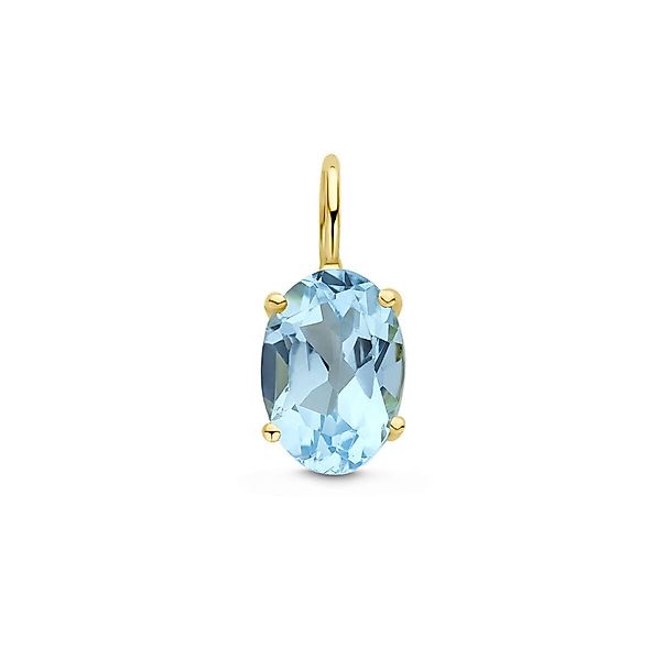 NICEANDnoble Kettenanhänger 585er Gelbgold Kettenanhänger Blautopas oval günstig online kaufen