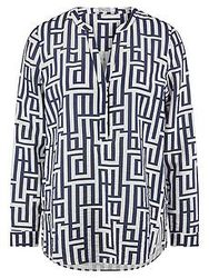 Bluse V-Öffnung Peter Hahn blau günstig online kaufen