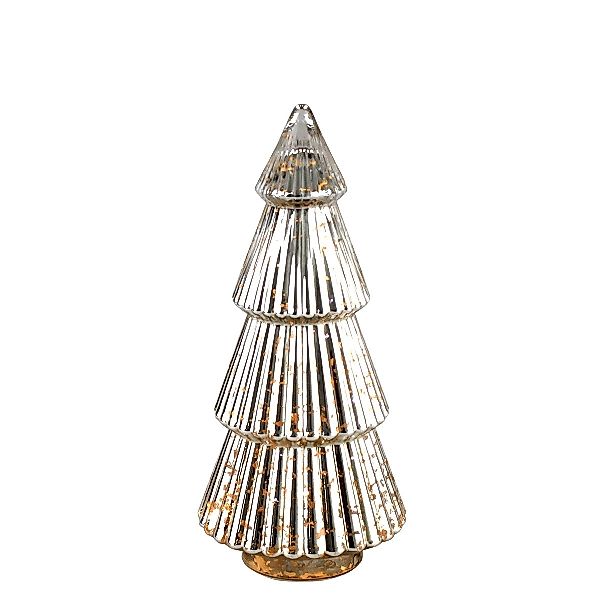 LED Weihnachtsbaum antik-silber – Dekoleuchte mit Timerfunktion Höhe 38 cm günstig online kaufen