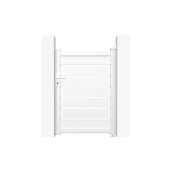 Casanoov Gartentür 1M Vogel H 140Cm & 2 Alu Pfosten H 166Cm Weiß günstig online kaufen