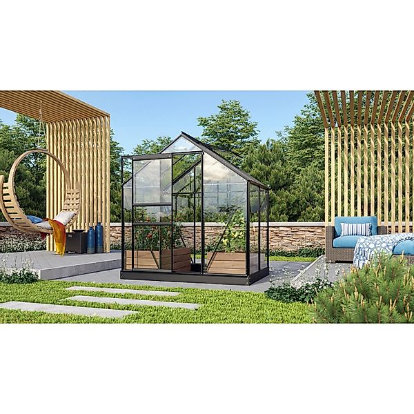 Vitavia Gewächshaus Venus 2500 Schwarz 2,5 m² inkl. Fundament günstig online kaufen