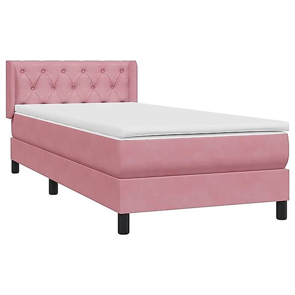 vidaXL Boxspringbett mit Matratze Rosa 80x220 cm Samt 3318392 günstig online kaufen