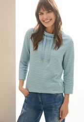 Cecil 3/4-Arm-Shirt mit Tunnelzugband am Kragen günstig online kaufen