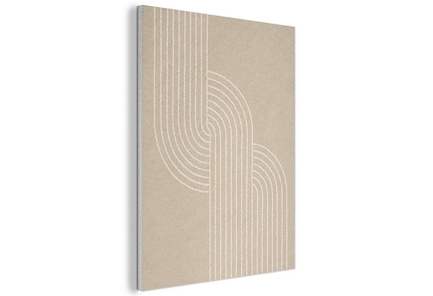 MuchoWow Gemälde Parallele Linien - Leichte Textur - Beige, Fotodruck (1 St günstig online kaufen