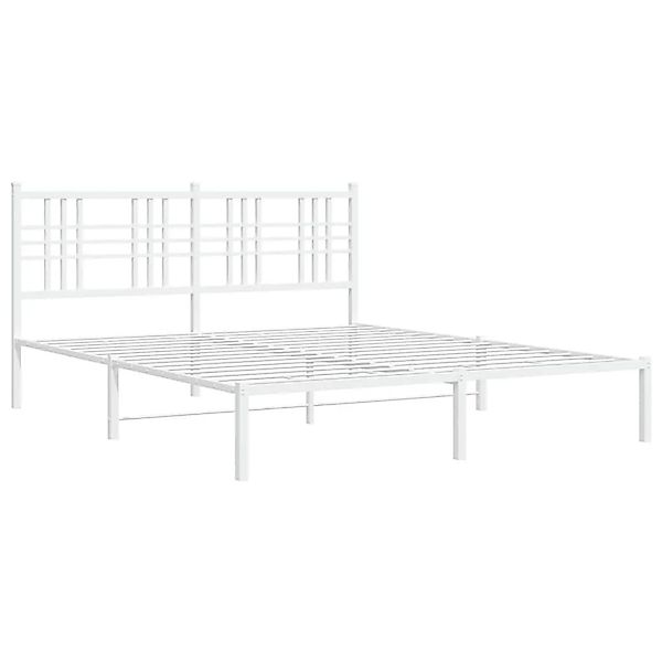 vidaXL Bettgestell mit Kopfteil Metall Weiß 160x200 cm 376376 günstig online kaufen
