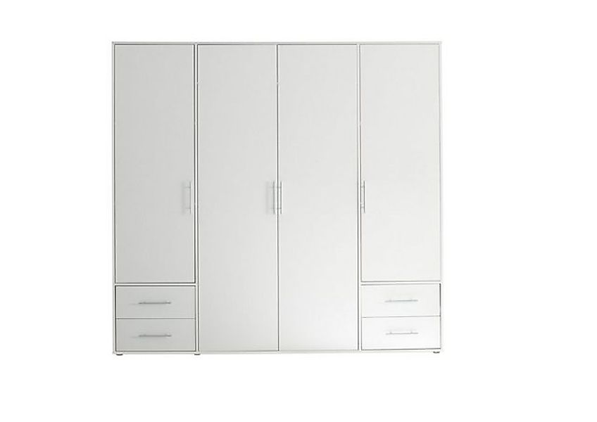 möbelando Kleiderschrank Valencia (BxHxT: 206x195x60 cm) in Weiß mit 4 Schu günstig online kaufen