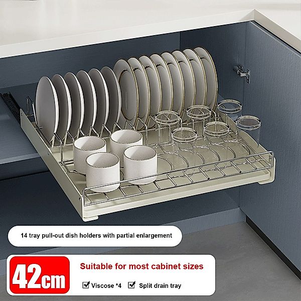 GarveeMore Küchenorganizer-Set Geschirrständer mit ausziehbarer Korbschubla günstig online kaufen