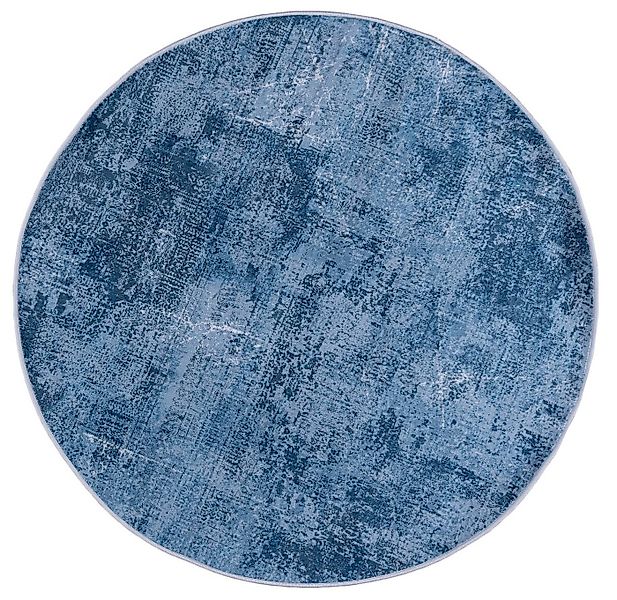 Mazovia Designteppich Modern Rund Teppich Wohnzimmerteppich Abstrakt Blau, günstig online kaufen
