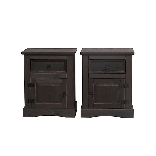 ebuy24 New Mexico Nachttisch 2 Stk mit 1 Schublade und 1 Tür Kolonial Gebei günstig online kaufen