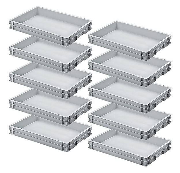 BRB-Lagertechnik Stapelbox 10x Eurobehälter mit 2 Griffleisten, LxBxH 600x4 günstig online kaufen