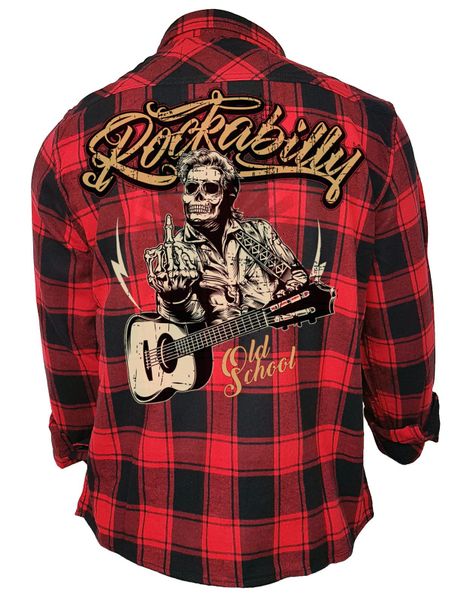GASOLINE BANDIT® Flanellhemd schwarz-rot kariert für günstig online kaufen