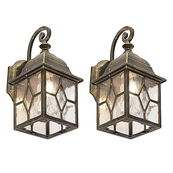 Qazqa Außen-Wandleuchte London, ohne Leuchtmittel, E27, Bronze, Landhaus, A günstig online kaufen