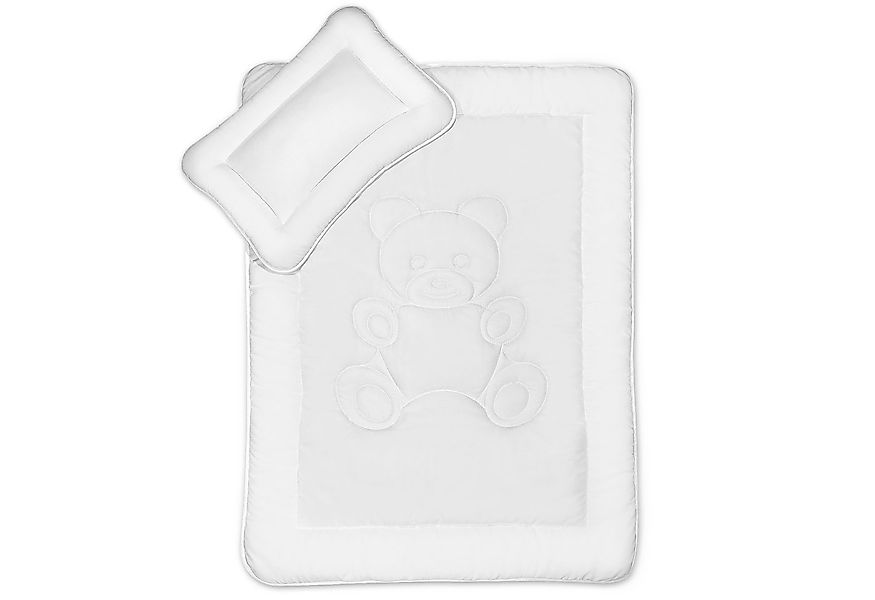 KiGATEX Kinderbettdecke + Kopfkissen Kinderbettenset mit Bärchensteppung, F günstig online kaufen