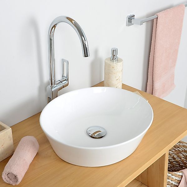 wohnfreuden Aufsatzwaschbecken Keramik Aufsatzwaschbecken 40 cm günstig online kaufen