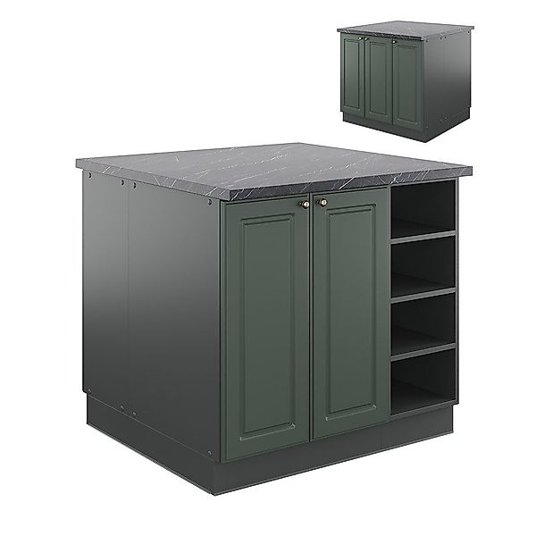 Vicco Unterschrank Fame-Line, Grün-Gold Landhaus/Anthrazit, 90 günstig online kaufen