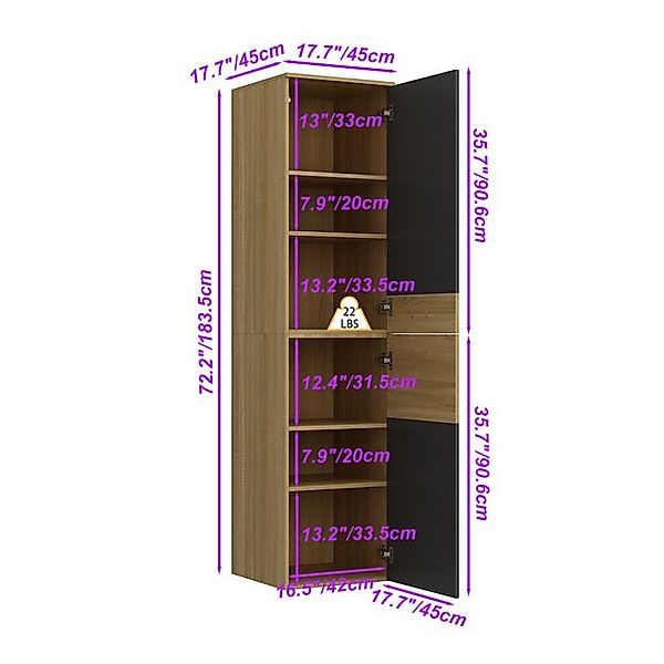 FUFU&GAGA Hochschrank Badezimmerschrank, Bücherregal, verstellbare Einlegeb günstig online kaufen