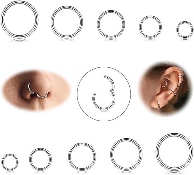 Diamday Nasenpiercing-Set 10 Stück 316L Stahl günstig online kaufen