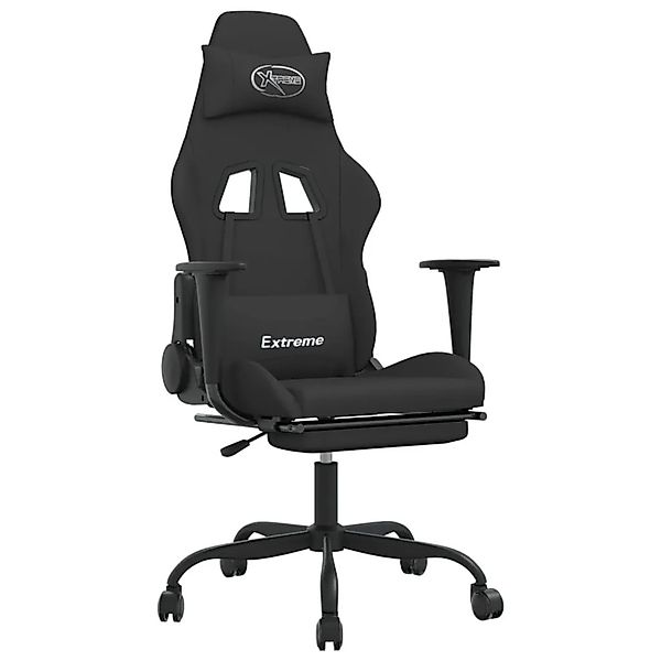 vidaXL Gaming-Stuhl mit Fußstütze Schwarz Stoff 3143725 günstig online kaufen