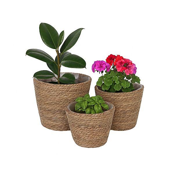 relaxdays Blumentopf Runder Blumentopf im 3er günstig online kaufen