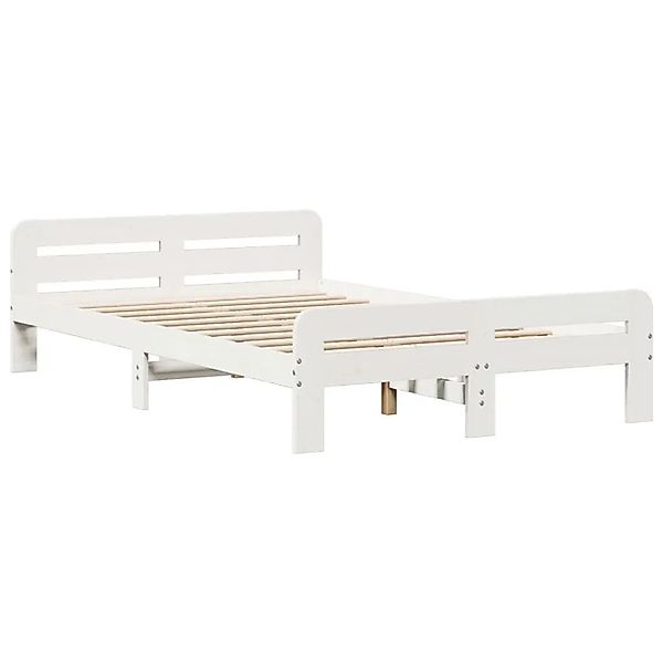 vidaXL Massivholzbett ohne Matratze Weiß 120x190 cm Kiefernholz 855491 günstig online kaufen
