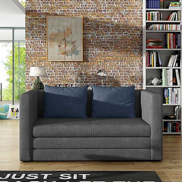 Schlafsofa Zweisitzer in modernem Design aus Webstoff günstig online kaufen