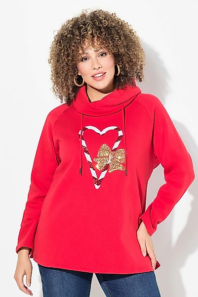 Ulla Popken Sweatshirt Sweatshirt Zuckerstangen Stehkragen günstig online kaufen