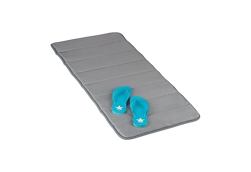 relaxdays Badematte Memoryschaum Badematte in Grau, Höhe 15 mm, Schaumstoff günstig online kaufen