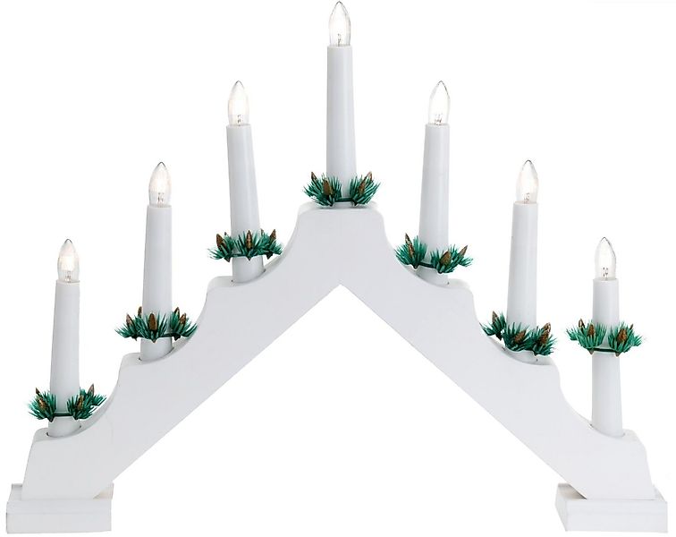 matrasa LED Schwibbogen Kerzenbrücke Lichterbogen aus Holz - 7 Kerzen - 31 günstig online kaufen