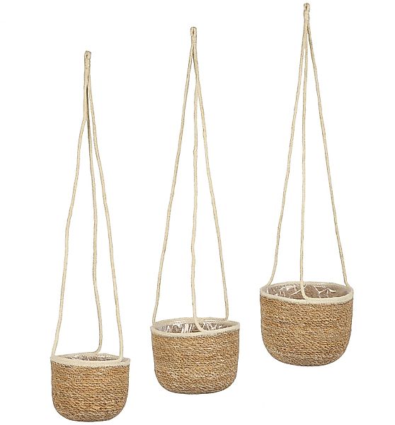 Spetebo Übertopf Seegras Blumenampel 3er Set günstig online kaufen