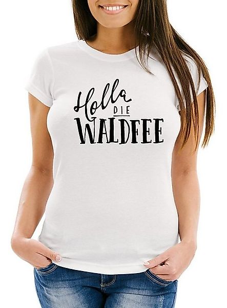 MoonWorks Print-Shirt Damen T-Shirt mit Spruch - Holla die Waldfee - Sprüch günstig online kaufen