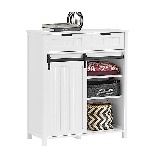 SoBuy Küchenschrank Sideboard mit Schiebetür Buffet Kommode Weiß FSB74-K-W günstig online kaufen