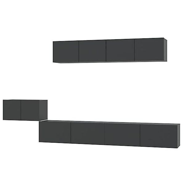 vidaXL TV-Schrank 5-tlg. TV-Schrank-Set Schwarz Holzwerkstoff (5-St) günstig online kaufen