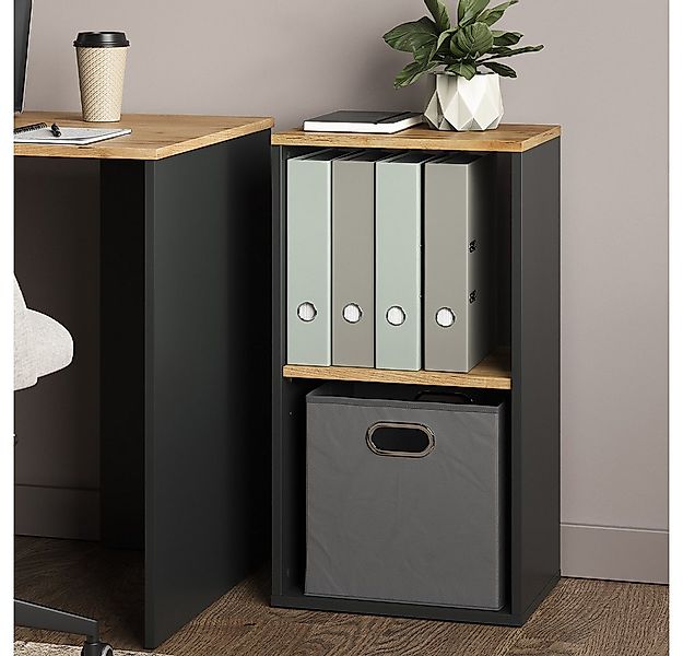 Vicco Bücherregal Tomy, Anthrazit/Goldkraft Eiche, 40 x 74 cm mit 2 offenen günstig online kaufen