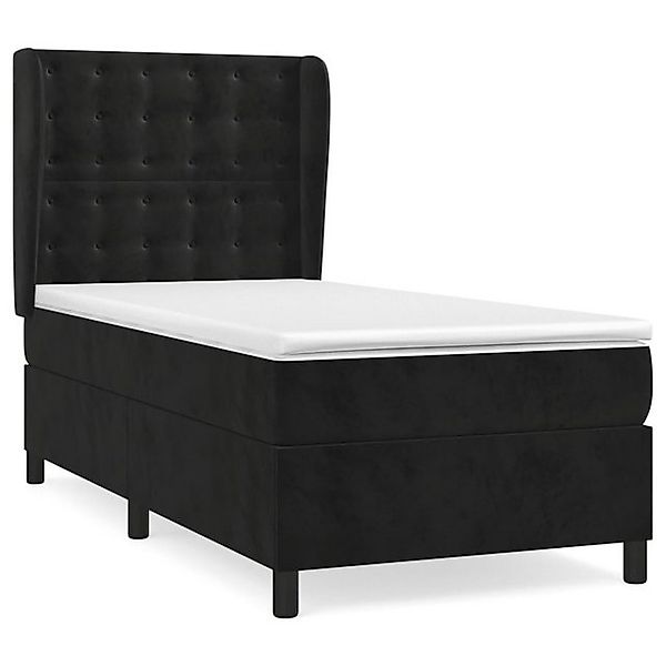 vidaXL Boxspringbett, Boxbett mit Matratze Schwarz 90x200 cm Samt günstig online kaufen
