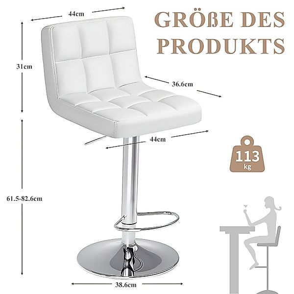 Refined Living Barhocker Höhenverstellbarer Barhocker 2er-Set günstig online kaufen