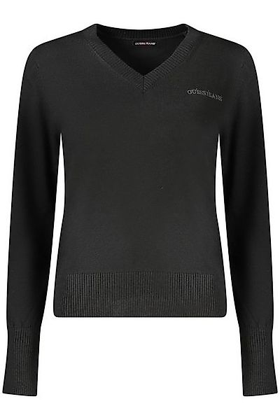 GUESS JEANS Strickpullover Eleganter Damenpullover Schwarz mit V-Ausschnitt günstig online kaufen