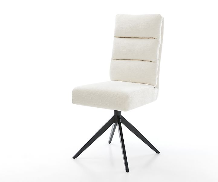 Drehstuhl Pela-Flex Bouclé Soft Beige Kreuzgestell breit Schwarz 360° drehb günstig online kaufen