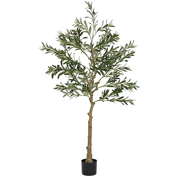 HOMCOM Künstlicher Olivenbaum groß 150 cm Kunstpflanze, Plastik Künstliche günstig online kaufen