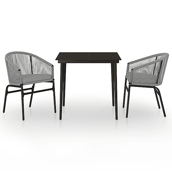 vidaXL Garten-Essgruppe 3-tlg. Garten-Essgruppe Grau, (2-tlg) günstig online kaufen