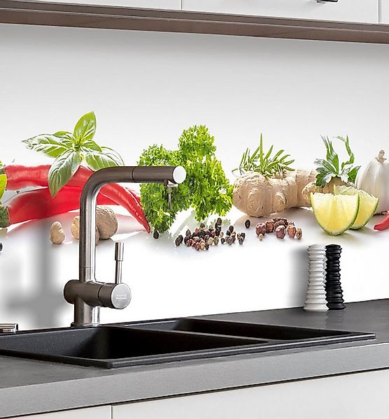 MyMaxxi Küchenrückwand Küchenrückwand selbstklebend Gewürze Gemüse Spritzsc günstig online kaufen