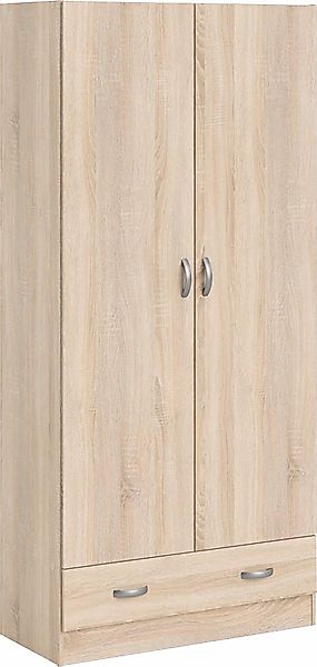 Home affaire Kinderkleiderschrank, Mit viel Stauraum, graue Stangengriffe, günstig online kaufen