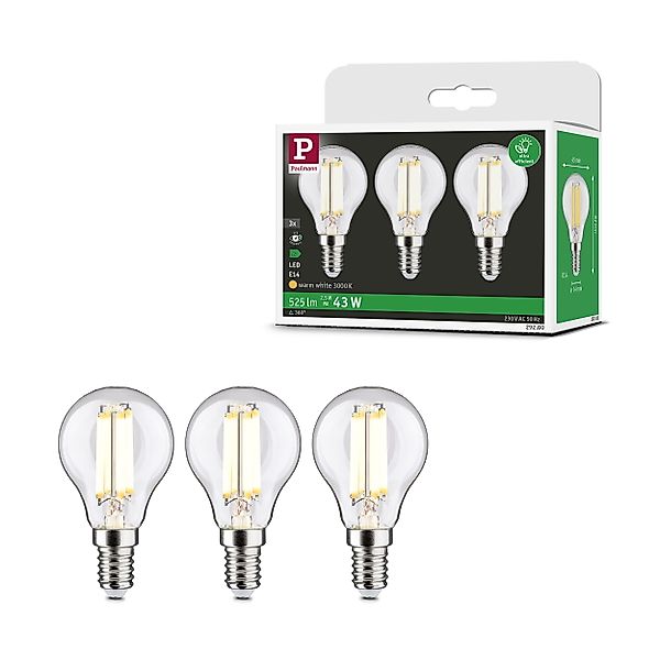 Paulmann LED-Leuchtmittel »Eco-Line Filament 230V LED Tropfen E14 3er-Pack günstig online kaufen
