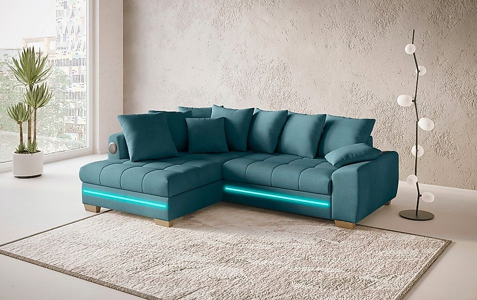 Mr. Couch Ecksofa »Nikita II, L-Form«, mit Kaltschaum, RGB-LED, Soundsystem günstig online kaufen