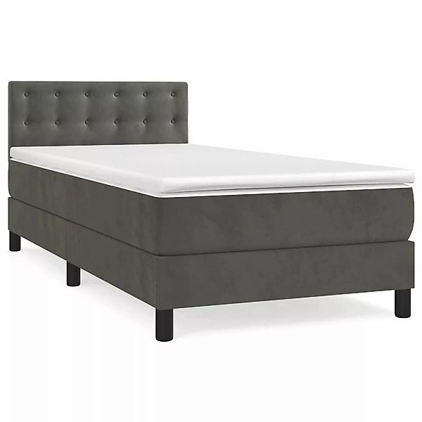 Vidaxl Boxspringbett Mit Matratze Dunkelgrau 90x200 Cm Samt günstig online kaufen
