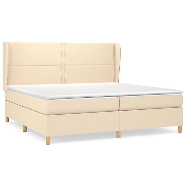 vidaXL Boxspringbett mit Matratze Creme 200x200 cm Stoff1372615 günstig online kaufen