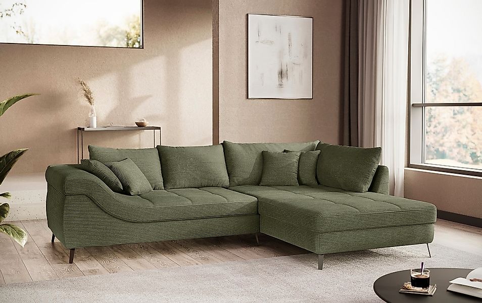 Mr. Couch Ecksofa »Portofino L-Form«, 4 Bezugsqualitäten, 13,5 cm hohe Meta günstig online kaufen