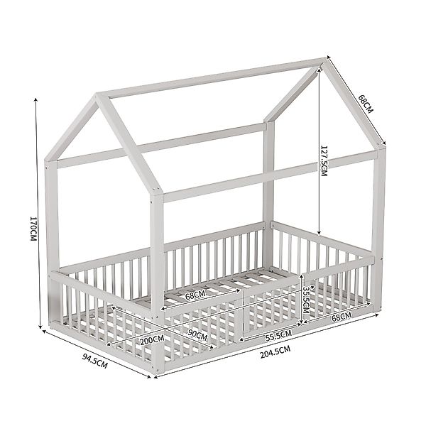 TavilaEcon Kinderbett Massivholzbett Flachbett Hausbett aus günstig online kaufen